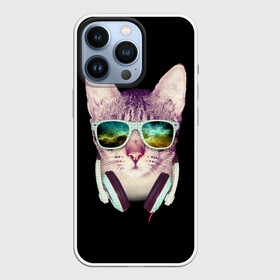 Чехол для iPhone 13 Pro с принтом Кот в Наушниках в Кировске,  |  | cat | cats | kitten | kitty | pussy | диджей | кот | котенок | котик | котики | коты | котята | кошка | кошки | наушники | очки