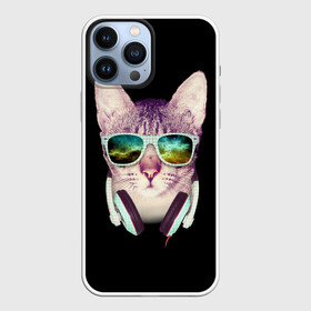 Чехол для iPhone 13 Pro Max с принтом Кот в Наушниках в Кировске,  |  | cat | cats | kitten | kitty | pussy | диджей | кот | котенок | котик | котики | коты | котята | кошка | кошки | наушники | очки