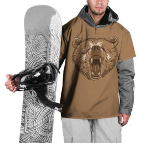 Накидка на куртку 3D с принтом Бурый Медведь в Кировске, 100% полиэстер |  | Тематика изображения на принте: bear | bears | brown | russia | russian | бурый | коричневый | косматый | лапы | медведи | медведь | россия | русский | хвост | хищник