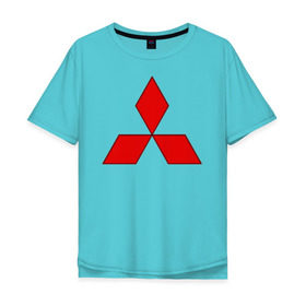 Мужская футболка хлопок Oversize с принтом Mitsubishi shine в Кировске, 100% хлопок | свободный крой, круглый ворот, “спинка” длиннее передней части | mitsubishi | митсубиси