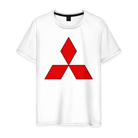 Мужская футболка хлопок с принтом Mitsubishi shine в Кировске, 100% хлопок | прямой крой, круглый вырез горловины, длина до линии бедер, слегка спущенное плечо. | mitsubishi | митсубиси