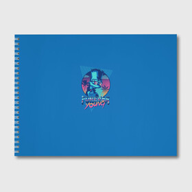 Альбом для рисования с принтом Bart Forever young в Кировске, 100% бумага
 | матовая бумага, плотность 200 мг. | bart | beer | family | homer | lisa | maggie | marge | simpson | simpsons | sprihgfield | thesimpsons | барт | гомер | лиза | мардж | мегги | семья | симпсоны | спрингфилд