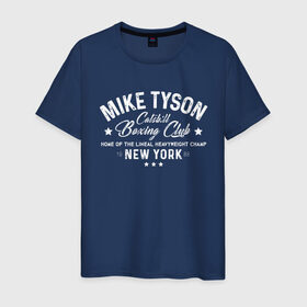 Мужская футболка хлопок с принтом Майк Тайсон в Кировске, 100% хлопок | прямой крой, круглый вырез горловины, длина до линии бедер, слегка спущенное плечо. | myke tyson | бокс | боксер | железный майк | нокаут