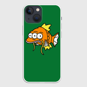 Чехол для iPhone 13 mini с принтом Радиоактивная Рыбка в Кировске,  |  | fish | fishes | lake | ocean | river | sea | simpson | simpsons | water | вода | море | озеро | океан | раба | река | рыбка | рыбки | рыбы | симпсон | симпсоны