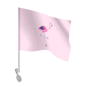 Флаг для автомобиля с принтом Фламинго в Кировске, 100% полиэстер | Размер: 30*21 см | bird | birds | fly | wing | wings | клюв | когти | крыло | крылышки | крылья | полет | птица | птицы | птичка | птички | фламинго