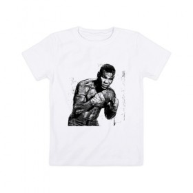 Детская футболка хлопок с принтом Myke Tyson 8 в Кировске, 100% хлопок | круглый вырез горловины, полуприлегающий силуэт, длина до линии бедер | myke tyson | бокс | боксер | железный майк | нокаут