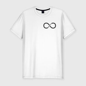 Мужская футболка хлопок Slim с принтом Infinity в Кировске, 92% хлопок, 8% лайкра | приталенный силуэт, круглый вырез ворота, длина до линии бедра, короткий рукав | Тематика изображения на принте: infinity | бесконечность | инфинити