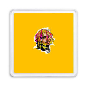 Магнит 55*55 с принтом Lil Pump в Кировске, Пластик | Размер: 65*65 мм; Размер печати: 55*55 мм | Тематика изображения на принте: drumtick | elementary | esketit | esskeetit | gang | garcia | gazzy | gucci | guccigang | jetski | pump | rap | trap | usa | газзи | гарсия | лил | памп | рэп | сша | трап | эщкере