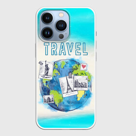 Чехол для iPhone 13 Pro с принтом Путешествуй в Кировске,  |  | Тематика изображения на принте: travel | башня | глобус | город | море | париж | пляж | путешествия | страна