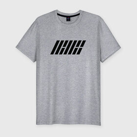 Мужская футболка премиум с принтом iKON logo в Кировске, 92% хлопок, 8% лайкра | приталенный силуэт, круглый вырез ворота, длина до линии бедра, короткий рукав | ikon | k pop | return | айкон