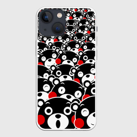 Чехол для iPhone 13 mini с принтом Узор кумамонов в Кировске,  |  | bear | japanese | kumamon | kumamoto | аниме | игрушка | кумамон | кумамото сапурайдзу | медведь | мишка | персонаж | талисман | япония