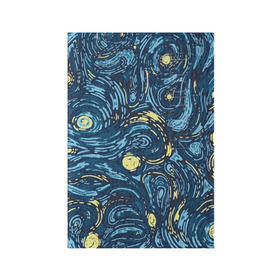 Обложка для паспорта матовая кожа с принтом Ван Гог. Звездная Ночь в Кировске, натуральная матовая кожа | размер 19,3 х 13,7 см; прозрачные пластиковые крепления | вангог | живопись | искусство | картина | краска | синий | художник