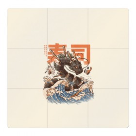 Магнитный плакат 3Х3 с принтом Great Sushi Dragon в Кировске, Полимерный материал с магнитным слоем | 9 деталей размером 9*9 см | 