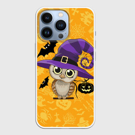 Чехол для iPhone 13 Pro с принтом Совушка и хэллоуин в Кировске,  |  | halloween | летучая мышь | подарок на хэллоуин | прикольная сова | сова | сова и хэллоуин | совушка | тыква | тыква на хэллоуин | хэллоуин