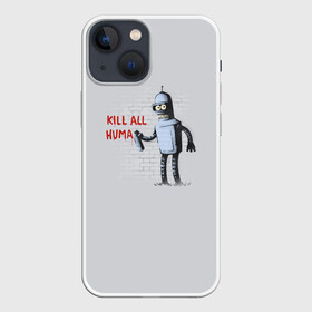 Чехол для iPhone 13 mini с принтом Bender   Kill all human в Кировске,  |  | Тематика изображения на принте: bender | fry | futurama | planet express | бендер | гипножаба | зойдберг | лила | фрай | футурама