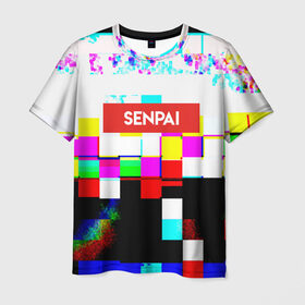 Мужская футболка 3D с принтом senpai в Кировске, 100% полиэфир | прямой крой, круглый вырез горловины, длина до линии бедер | 