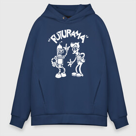 Мужское худи Oversize хлопок с принтом Futurama - Cartoon в Кировске, френч-терри — 70% хлопок, 30% полиэстер. Мягкий теплый начес внутри —100% хлопок | боковые карманы, эластичные манжеты и нижняя кромка, капюшон на магнитной кнопке | Тематика изображения на принте: bender | fry | futurama | planet express | бендер | зойдберг | лила | фрай | футурама