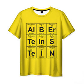 Мужская футболка 3D с принтом Альберт Эйнштейн в Кировске, 100% полиэфир | прямой крой, круглый вырез горловины, длина до линии бедер | albert | chemistry | einstein | math | mendeleev | phisics | science | table | альберт | математика | менделеева | наука | таблица | физика | химия | эйнштейн