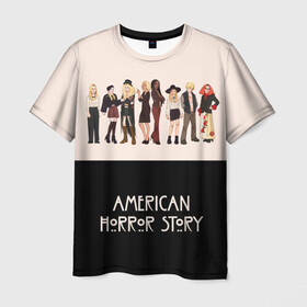 Мужская футболка 3D с принтом American Horror Story в Кировске, 100% полиэфир | прямой крой, круглый вырез горловины, длина до линии бедер | american horror story | coven | американская история ужасов | ведьмы | ковен