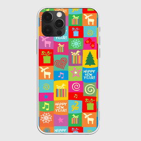 Чехол для iPhone 12 Pro Max с принтом Новогодний коллаж в Кировске, Силикон |  | белый | боров | варежки | год | голова | горошек | дед | дерево | домашняя | елка | животное | зима | кабан | клаус | красная | мороз | новый го | ноты | олень | поросенок | пятачок | с новым годом | санта