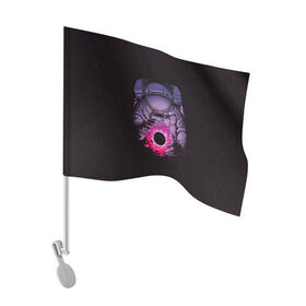 Флаг для автомобиля с принтом Карманная вселенная в Кировске, 100% полиэстер | Размер: 30*21 см | астронавт | вселенная | галактика | звезда | космонавт | космос | свет | скафандр | солнце | стекло | тени | черная дыра