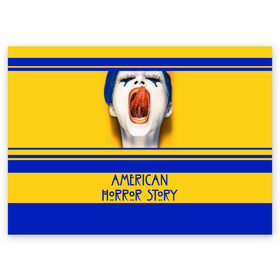 Поздравительная открытка с принтом American Horror Story в Кировске, 100% бумага | плотность бумаги 280 г/м2, матовая, на обратной стороне линовка и место для марки
 | ahs | american horror story | американская история ужасов | язык