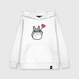 Детская толстовка хлопок с принтом Love Totoro в Кировске, 100% хлопок | Круглый горловой вырез, эластичные манжеты, пояс, капюшен | forest | friend | ghibli | japan | keeper | nature | neigbor | neighbour | totoro | анимация | аниме | гибли | дерево | друг | животные | лес | любовь | милый | мир | миядзаки | мульт | мультфильм | природа | сердце | сосед | тоторо