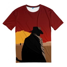 Мужская футболка 3D с принтом Red Dead Redemption 2 в Кировске, 100% полиэфир | прямой крой, круглый вырез горловины, длина до линии бедер | dead | gamer | john | marston | rdr | red | redemption | rockstar | shooter | western | вестерн | джон | марстон | шутер