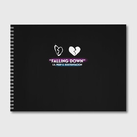 Альбом для рисования с принтом Lil Peep Falling Down в Кировске, 100% бумага
 | матовая бумага, плотность 200 мг. | cloudrap | lil peep | rap | xxx | xxxtentacion