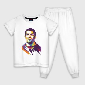 Детская пижама хлопок с принтом Cristiano Ronaldo в Кировске, 100% хлопок |  брюки и футболка прямого кроя, без карманов, на брюках мягкая резинка на поясе и по низу штанин
 | 
