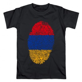 Мужская футболка хлопок с принтом Армения в Кировске, 100% хлопок | прямой крой, круглый вырез горловины, длина до линии бедер, слегка спущенное плечо. | 
