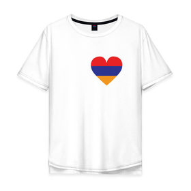 Мужская футболка хлопок Oversize с принтом Love Armenia в Кировске, 100% хлопок | свободный крой, круглый ворот, “спинка” длиннее передней части | 