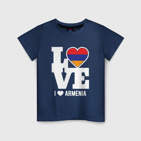 Детская футболка хлопок с принтом Love Armenia в Кировске, 100% хлопок | круглый вырез горловины, полуприлегающий силуэт, длина до линии бедер | Тематика изображения на принте: 