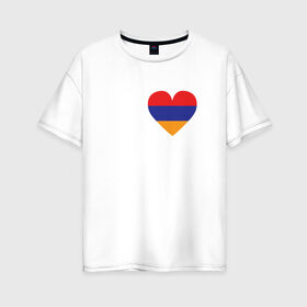 Женская футболка хлопок Oversize с принтом Love Armenia в Кировске, 100% хлопок | свободный крой, круглый ворот, спущенный рукав, длина до линии бедер
 | 