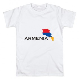 Мужская футболка хлопок с принтом Armenia в Кировске, 100% хлопок | прямой крой, круглый вырез горловины, длина до линии бедер, слегка спущенное плечо. | Тематика изображения на принте: 