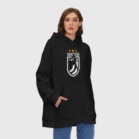 Худи SuperOversize хлопок с принтом Juventus - Ronaldo в Кировске, 70% хлопок, 30% полиэстер, мягкий начес внутри | карман-кенгуру, эластичная резинка на манжетах и по нижней кромке, двухслойный капюшон
 | 