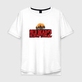 Мужская футболка хлопок Oversize с принтом Red Dead Redemption 2 в Кировске, 100% хлопок | свободный крой, круглый ворот, “спинка” длиннее передней части | game | rdr2 | red dead redemption 2 | rockstar studios | игры