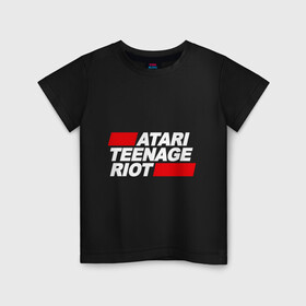 Детская футболка хлопок с принтом Atari Teenage Riot в Кировске, 100% хлопок | круглый вырез горловины, полуприлегающий силуэт, длина до линии бедер | Тематика изображения на принте: atari | atr | digital | hardcore | music | punk | rave | riot | rock | teenage | музыка | панк | рок