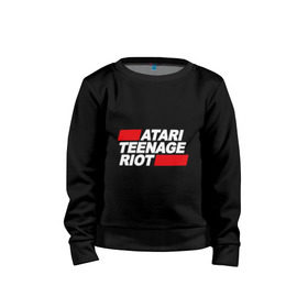 Детский свитшот хлопок с принтом Atari Teenage Riot в Кировске, 100% хлопок | круглый вырез горловины, эластичные манжеты, пояс и воротник | Тематика изображения на принте: atari | atr | digital | hardcore | music | punk | rave | riot | rock | teenage | музыка | панк | рок