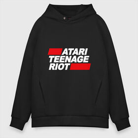 Мужское худи Oversize хлопок с принтом Atari Teenage Riot в Кировске, френч-терри — 70% хлопок, 30% полиэстер. Мягкий теплый начес внутри —100% хлопок | боковые карманы, эластичные манжеты и нижняя кромка, капюшон на магнитной кнопке | Тематика изображения на принте: atari | atr | digital | hardcore | music | punk | rave | riot | rock | teenage | музыка | панк | рок