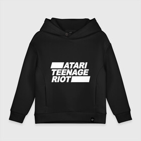 Детское худи Oversize хлопок с принтом Atari Teenage Riot (White) в Кировске, френч-терри — 70% хлопок, 30% полиэстер. Мягкий теплый начес внутри —100% хлопок | боковые карманы, эластичные манжеты и нижняя кромка, капюшон на магнитной кнопке | Тематика изображения на принте: atari | atr | digital | hardcore | music | punk | rave | riot | rock | teenage | музыка | панк | рок