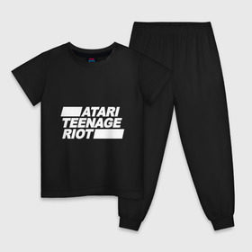 Детская пижама хлопок с принтом Atari Teenage Riot (White) в Кировске, 100% хлопок |  брюки и футболка прямого кроя, без карманов, на брюках мягкая резинка на поясе и по низу штанин
 | atari | atr | digital | hardcore | music | punk | rave | riot | rock | teenage | музыка | панк | рок