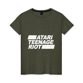 Женская футболка хлопок с принтом Atari Teenage Riot (White) в Кировске, 100% хлопок | прямой крой, круглый вырез горловины, длина до линии бедер, слегка спущенное плечо | atari | atr | digital | hardcore | music | punk | rave | riot | rock | teenage | музыка | панк | рок