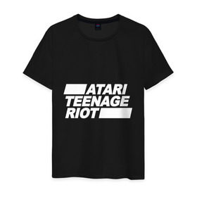 Мужская футболка хлопок с принтом Atari Teenage Riot (White) в Кировске, 100% хлопок | прямой крой, круглый вырез горловины, длина до линии бедер, слегка спущенное плечо. | atari | atr | digital | hardcore | music | punk | rave | riot | rock | teenage | музыка | панк | рок
