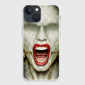 Чехол для iPhone 13 mini с принтом American Horror Story в Кировске,  |  | ahs | american horror story | hotel | американская история ужасов | губы | ключ | лицо