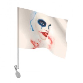 Флаг для автомобиля с принтом American Horror Story в Кировске, 100% полиэстер | Размер: 30*21 см | ahs | american horror story | американская история ужасов | вода | клоун | краска | макияж | молоко
