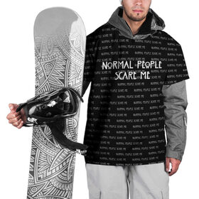 Накидка на куртку 3D с принтом NORMAL PEOPLE SCARE ME в Кировске, 100% полиэстер |  | american horror story | normal people scare me | американская история ужасов | сериал | ужасы