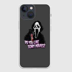 Чехол для iPhone 13 mini с принтом Крик в Кировске,  |  | blood | film | ghost | ghosts | horror | knife | movie | old | school | scream | кино | крик | кровища | кровь | нож | олдскул | привидение | призрак | ужасы | фильм