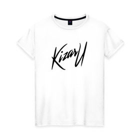 Женская футболка хлопок с принтом KIZARU в Кировске, 100% хлопок | прямой крой, круглый вырез горловины, длина до линии бедер, слегка спущенное плечо | kizaru | logo | rap | лого | реп | репер