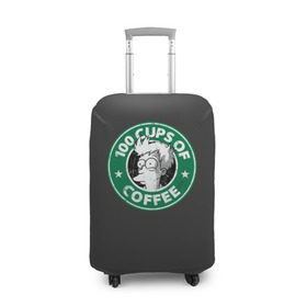Чехол для чемодана 3D с принтом 100 cups of coffee в Кировске, 86% полиэфир, 14% спандекс | двустороннее нанесение принта, прорези для ручек и колес | coffee | express | fry | futurama | future | leela | philip | planet | turanga | zoidberg | бендер | будущее | джей | зойдберг | кофе | лила | родригес | сгибальщик | туранга | филип | фрай | футурама